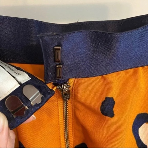 3.1 Phillip Lim Orange Blue Leopard Print A-Line Skater Skirt Size 14 - Picture 3 of 5